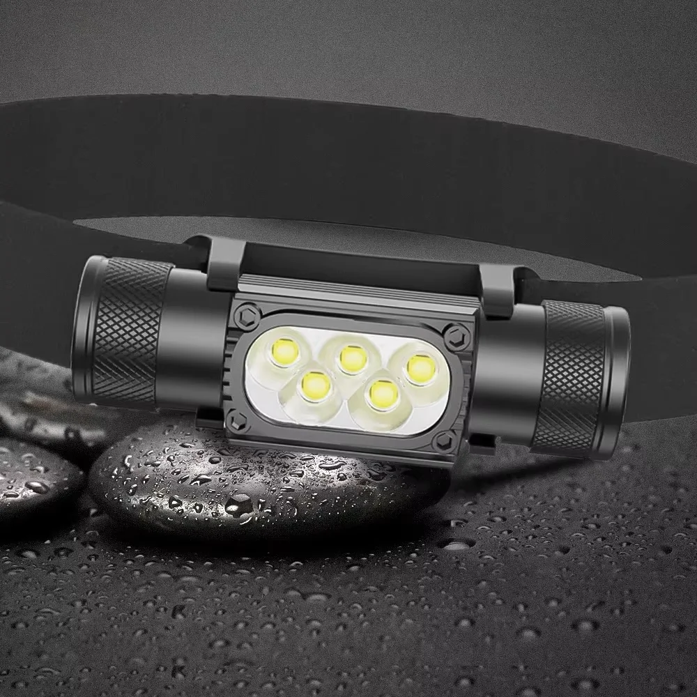 Mini LED Headlight 1920LM White 7000-8000K Flashlight Use 18650 Battery Memory Headlamp Type-C USB Head Light Lamp Flash Torch