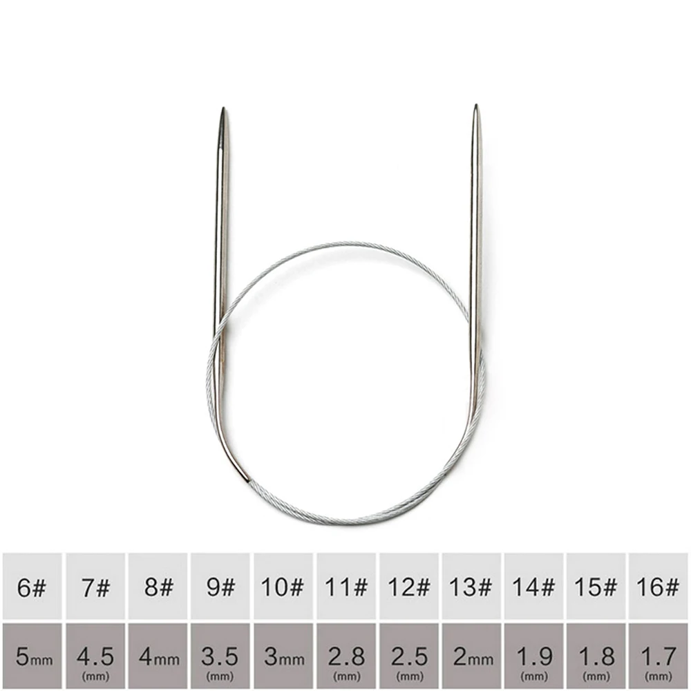 43/60/80/120cm ze stali nierdzewnej okrągły szydełkowy szydełka DIY szalik sweter przędza szycie robótki ręczne narzędzia rozmiar 1.2mm-4.8mm