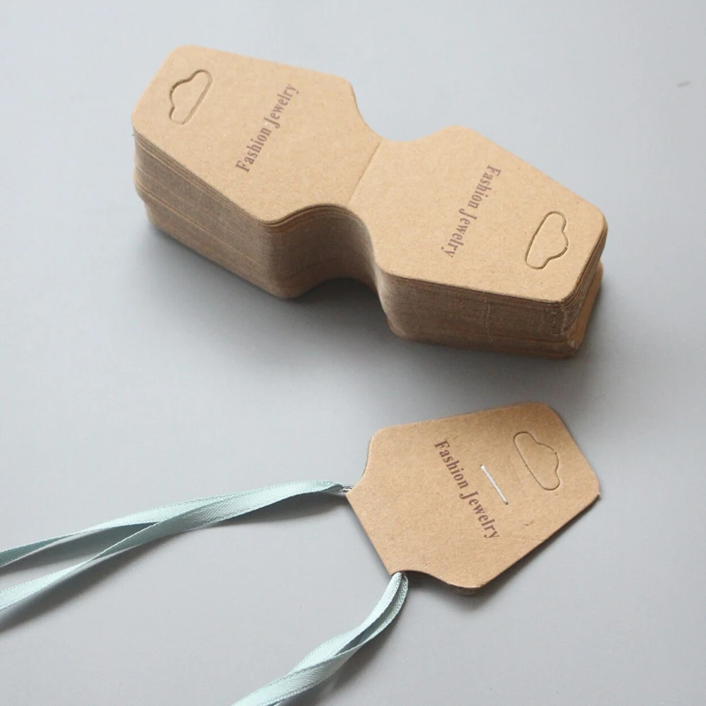 

100 Pcs Kraft Paper Packaging Short Message Tags Name Price Labels Party Gift Natural