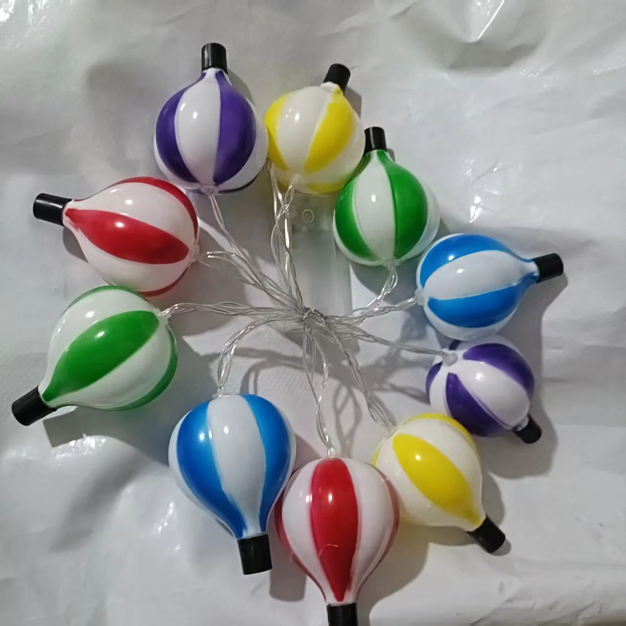 لطيفة منطاد الهواء الساخن سلاسل الإضاءة ديكور فناء المنزل أضواء الدعائم الطرف