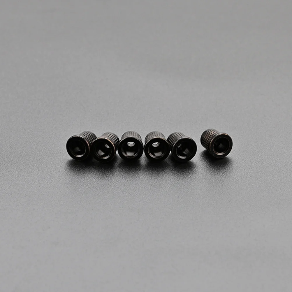 

6pcs Guitar Ferrules Metal String Caps For Electric Guitar Bridge Retainer Through Body String Holder Repair Parts Accessories