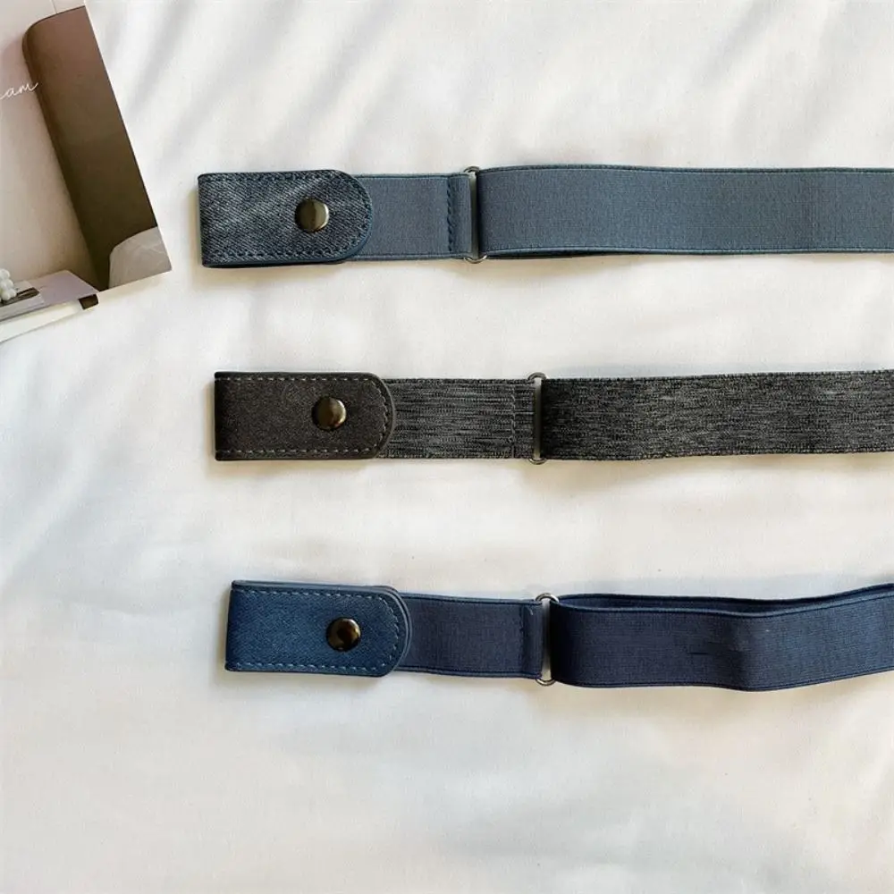 Japanse Decoratie Elastische Riem Riem Riem Stretch Zonder Gesp Stealth Gesp Gratis Riem Traceless Zwarte Broek