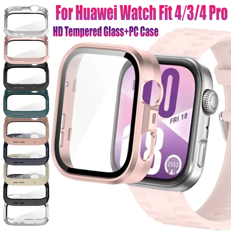 حافظة لهاتف هواوي ساعة فيت 4/3 إطار تغطية كاملة شاشة مضادة للخدش غطاء حماية لساعة هواوي فيت 4 برو