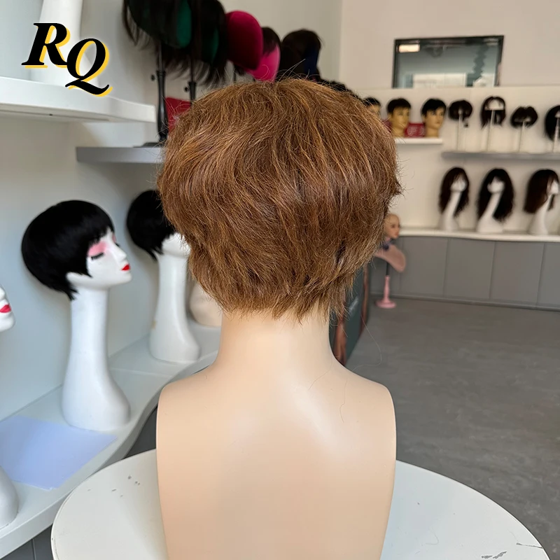 Pre Styled Male Wig Hair Cut Full Lace Wig For Men Ready To Wear Color 4 Toupee Hairpiece Virgin Human Hair Replacement System