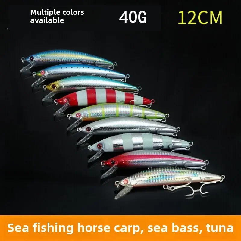 

Drag Fishing with Minnow Fishing Boat Fishing with Golden Spear Mackerel Bait Diving Depth of 3-5 Meters Weight 40g Length 12cm