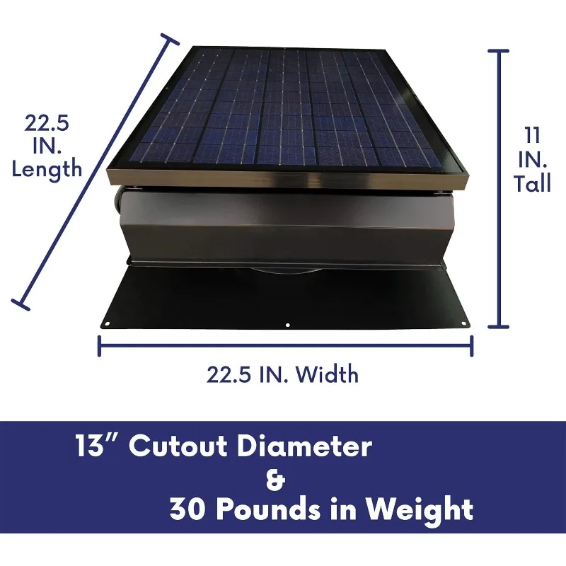 Remington Solar Builder Series 40 Watt Solar Attic Fan - Includes 110V Adapter for auto-Run Night time Operation