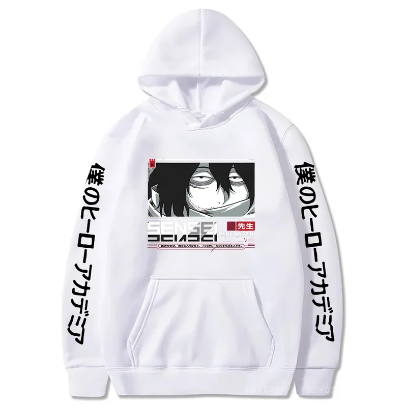 Anime Academia Aizawa Shouta Graphic Print Hooded Oversize Hoodie Men Women Sweatshirts Harajuku Unisex Warm Streetwear