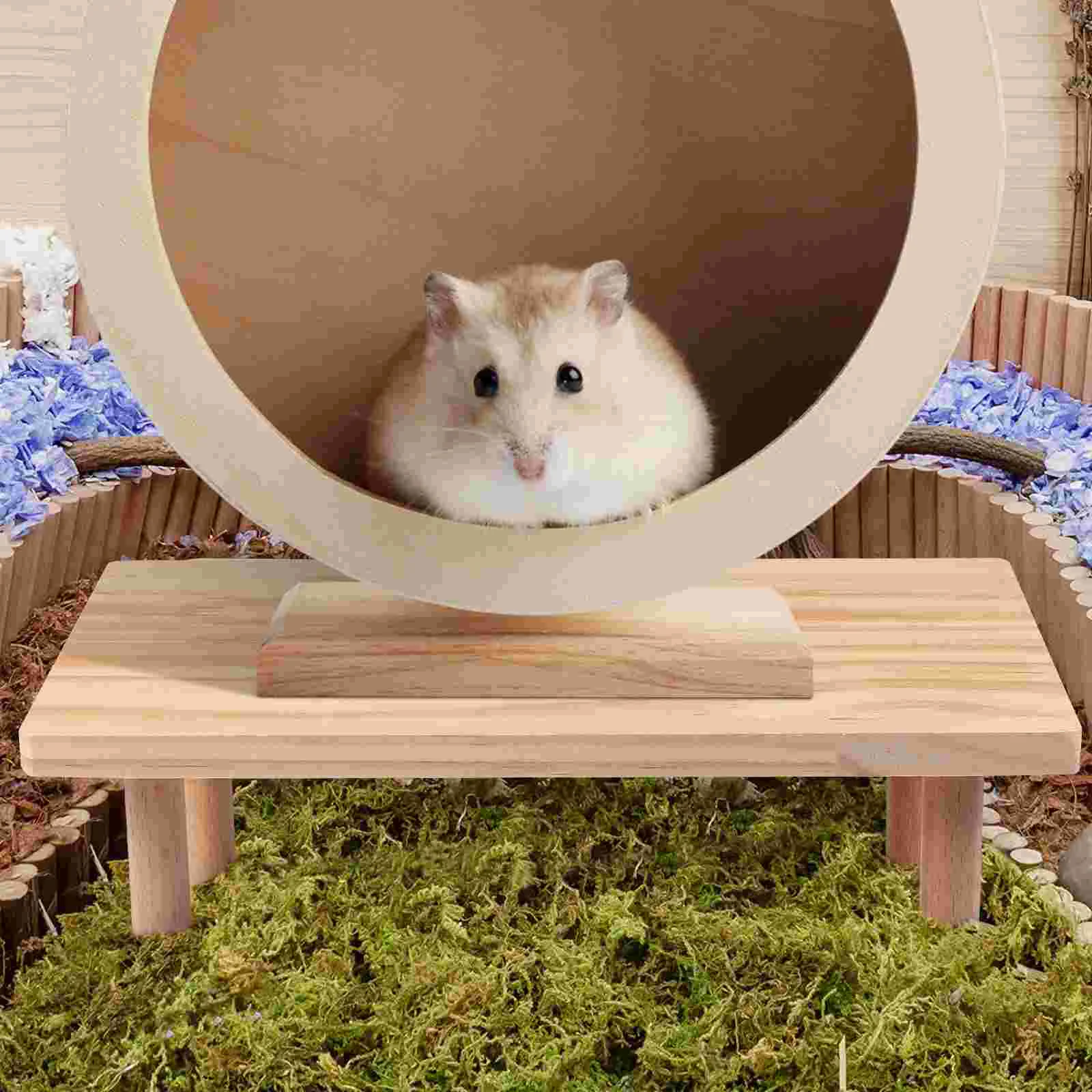 Houten kleine dieren staan platform natuurlijke houten tafel speelgoed kooi accessoire voor hamster eekhoorn gerbil chinchilla