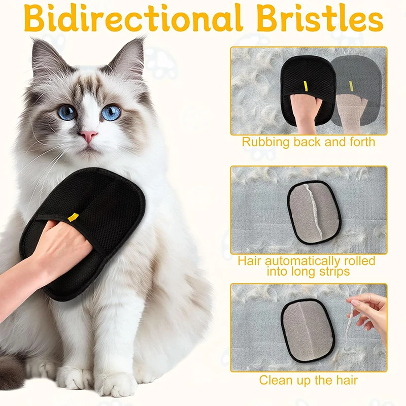 New Hair Removal Gloves Double Pet Electrostatic Cat Hair Removal Brush Adhesive Gloves Cat Hair Comb Washing Hair Removal Groom