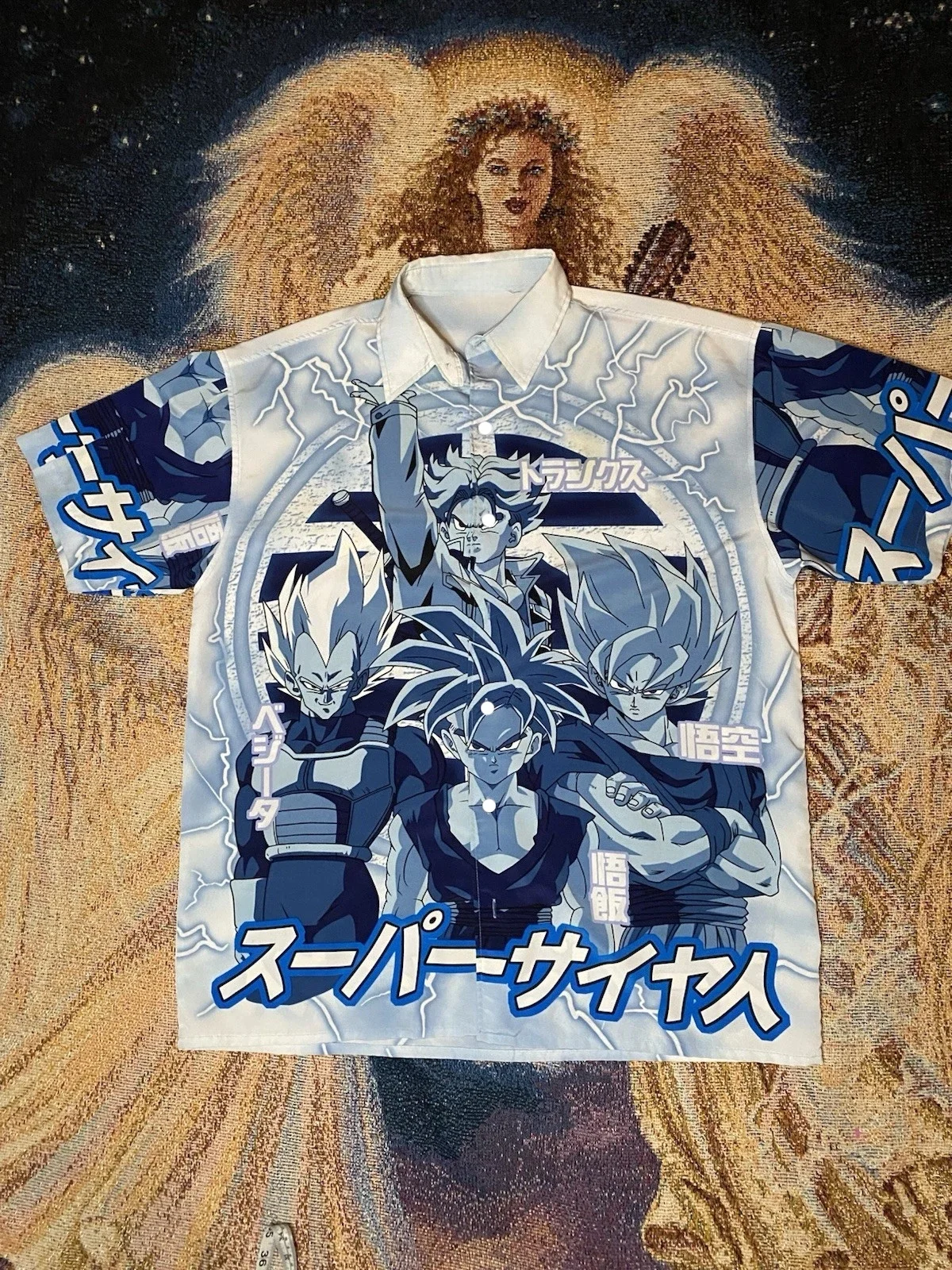 

Летняя мужская рубашка 2026 года в стиле Y2K с принтом Dragon Ball Z Super Saiyan Goku Vegeta Trunks Gohan, гавайская рубашка, уличная одежда, Харадзюку, с коротким рукавом