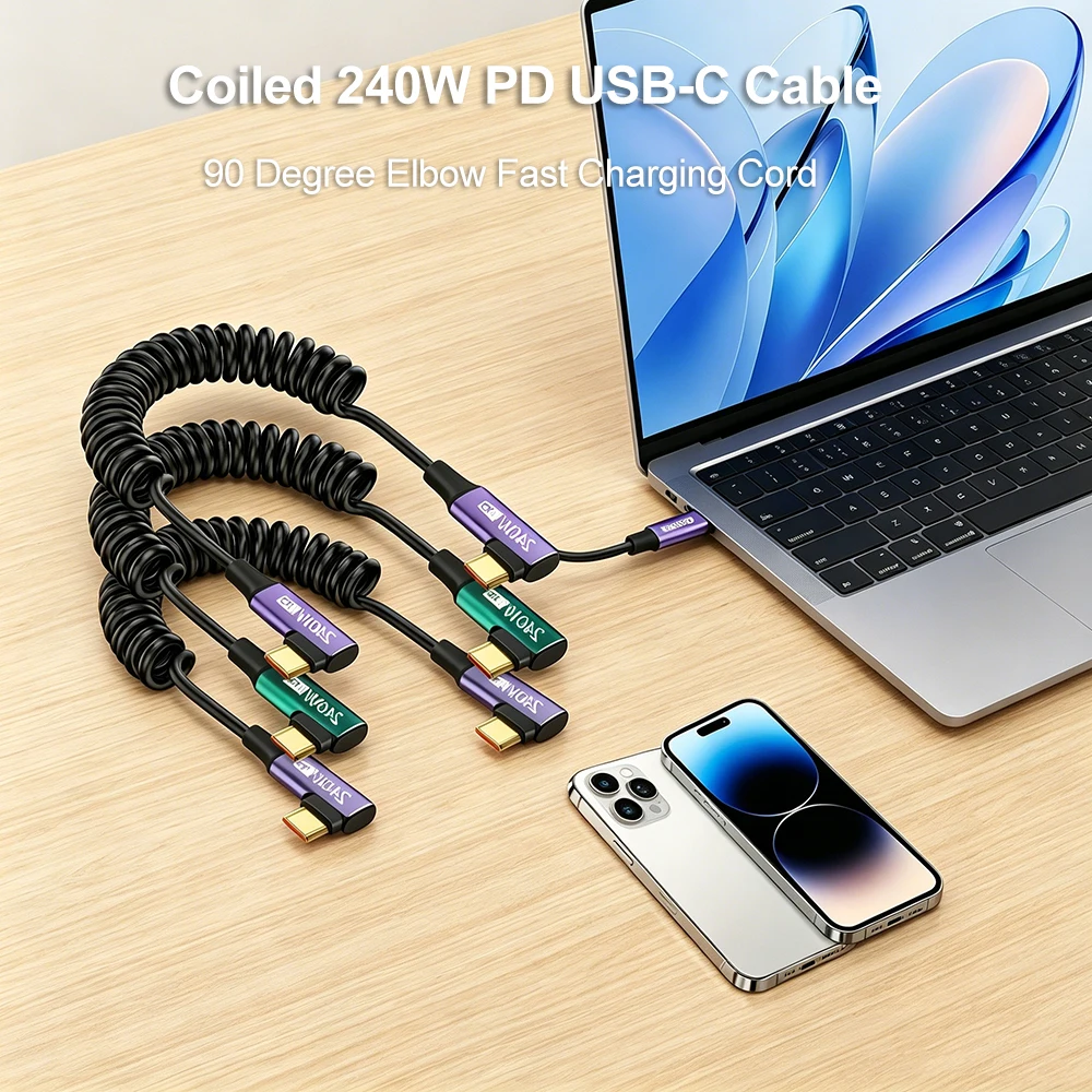Coiled Usb Cable - Kabel spiralny USB-C 240W PD z