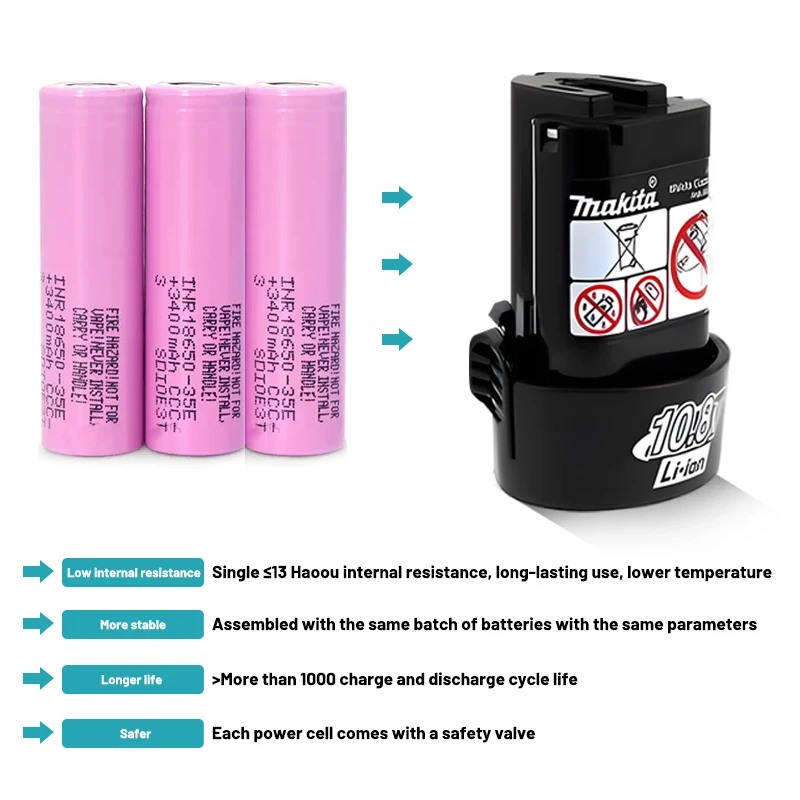 100% Makita original 10.8V battery BL1013 BL1020 BL1030 10,8V lithium-ion battery replacement LCT203W TD090D DF030D tool