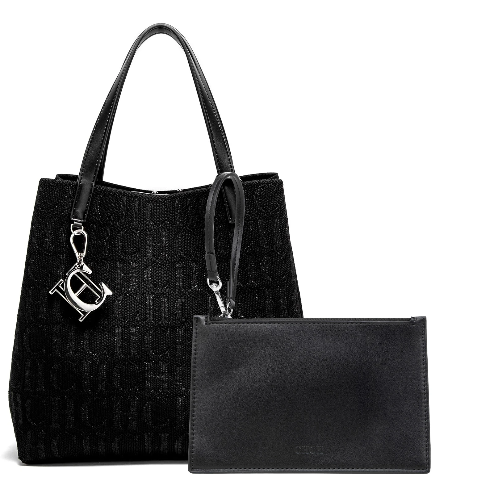 Bolso de Mano de Gran Capacidad para Mujer, Tejido, con Estampado de Letras, Ideal para Viajes y Compras