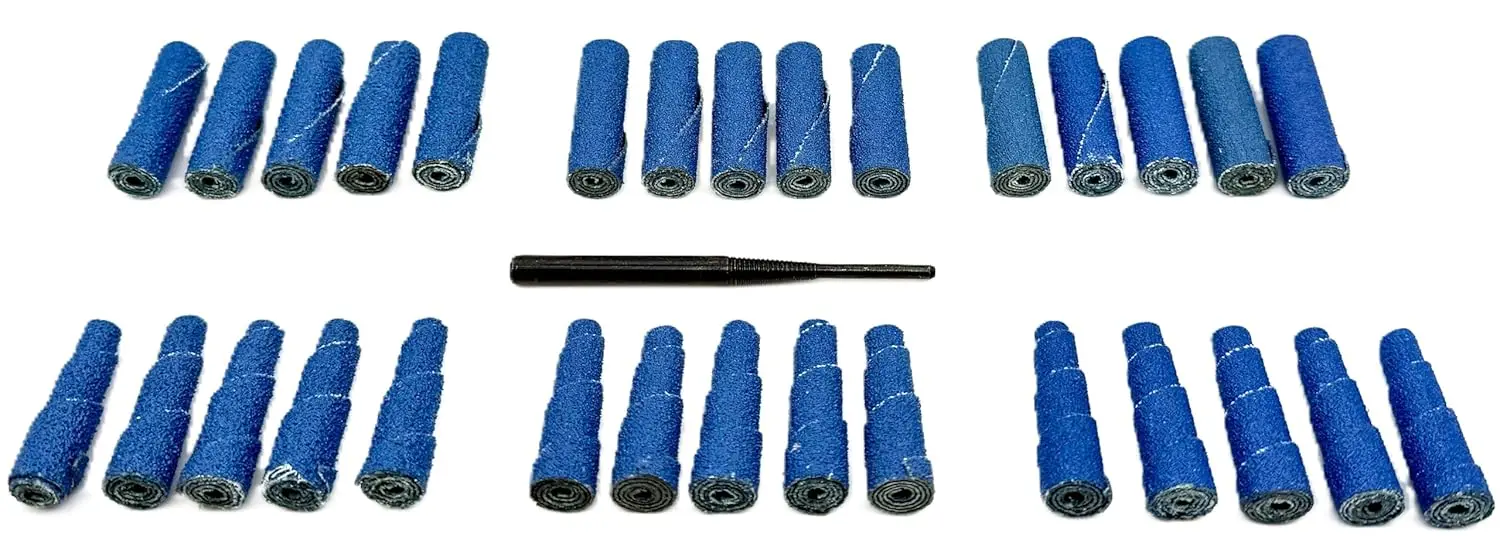 

31 Piece Zirconia Abrasive Sanding Cartridge Spiral Roll Sander Kit, Mini Cone & Cylinder Kit for Metal, Wood, Stainless