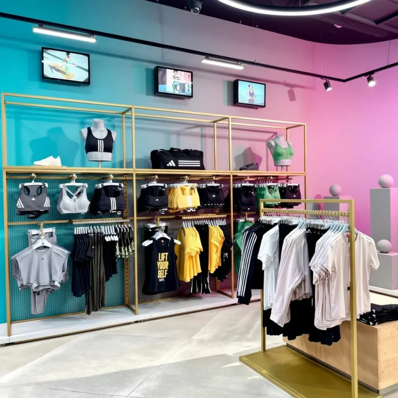 

Customize.Lingerie Shop Displays Golden Clothing Display Rack Shoes Shop Display