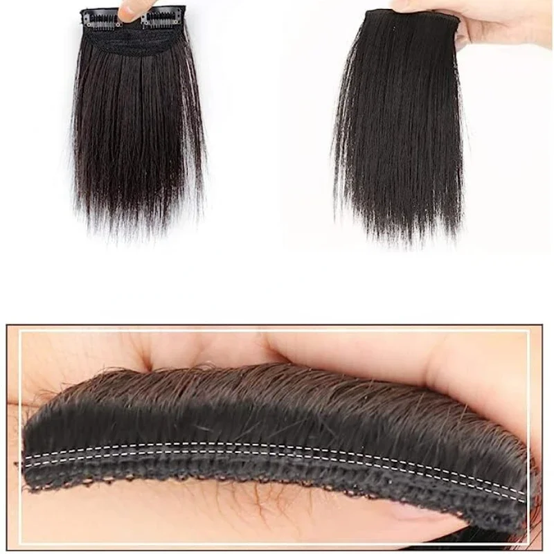 Synthetic Short Hair Pieces Invisible Clip in Hair Pad High Hair Pieces in Hair Extension Fluffy Natural Fake Hairpieces