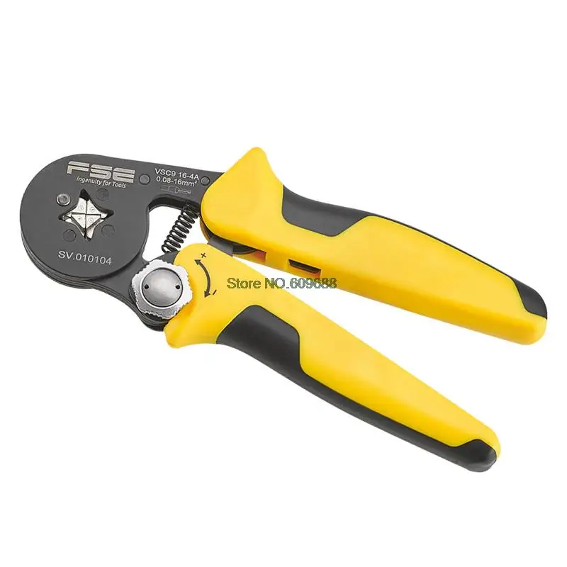 VSC9-16-4A 0.08-16mm^2 23-5AWG Adjustable Precise Crimp Pliers Tube Bootlace Terminal Crimping Hand Tool HSC9-16-4A