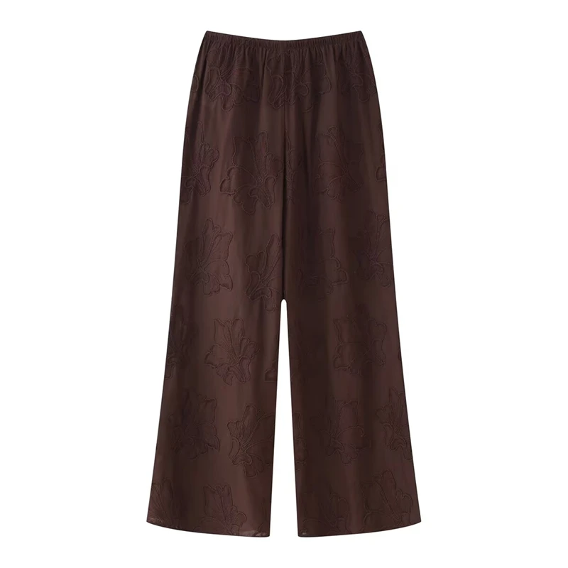 

KEYANKETIAN, новая летняя женская одежда, повседневные прямые брюки с эластичной резинкой на талии и вышивкой для женщин