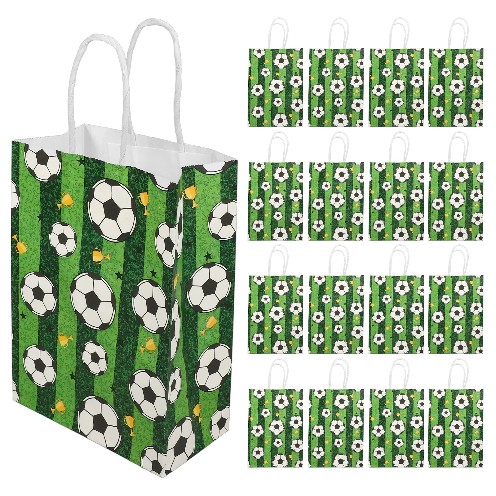 

24 Pcs Gift Bags Soccer Party Football Shopping Handles Paper Team Birthday Packaging Celebratory Storage Decorative