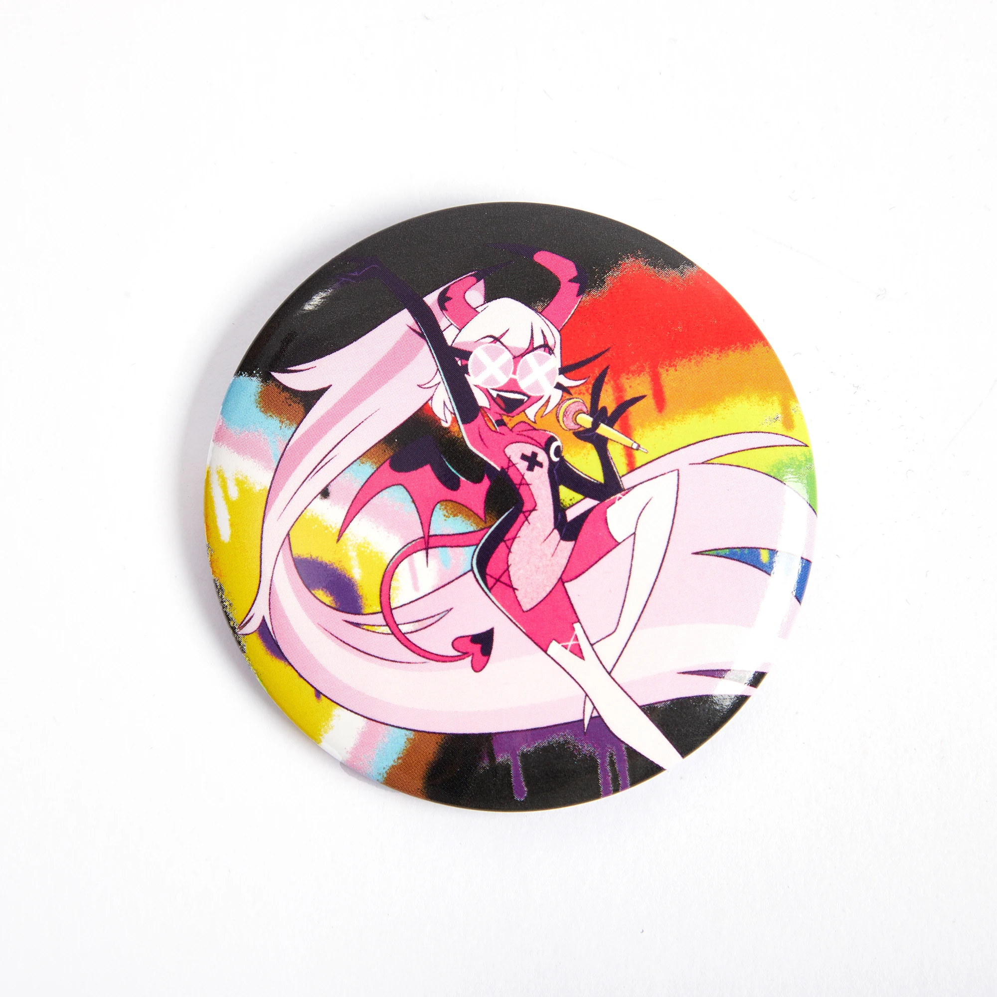 58 مللي متر أنيمي Helluva Boss Sallie May Ozzie Verosika Loona Fizz تأثيري حلي شارة دبوس SPTE صفيح بروش دعامة عيد الميلاد جيلف #4