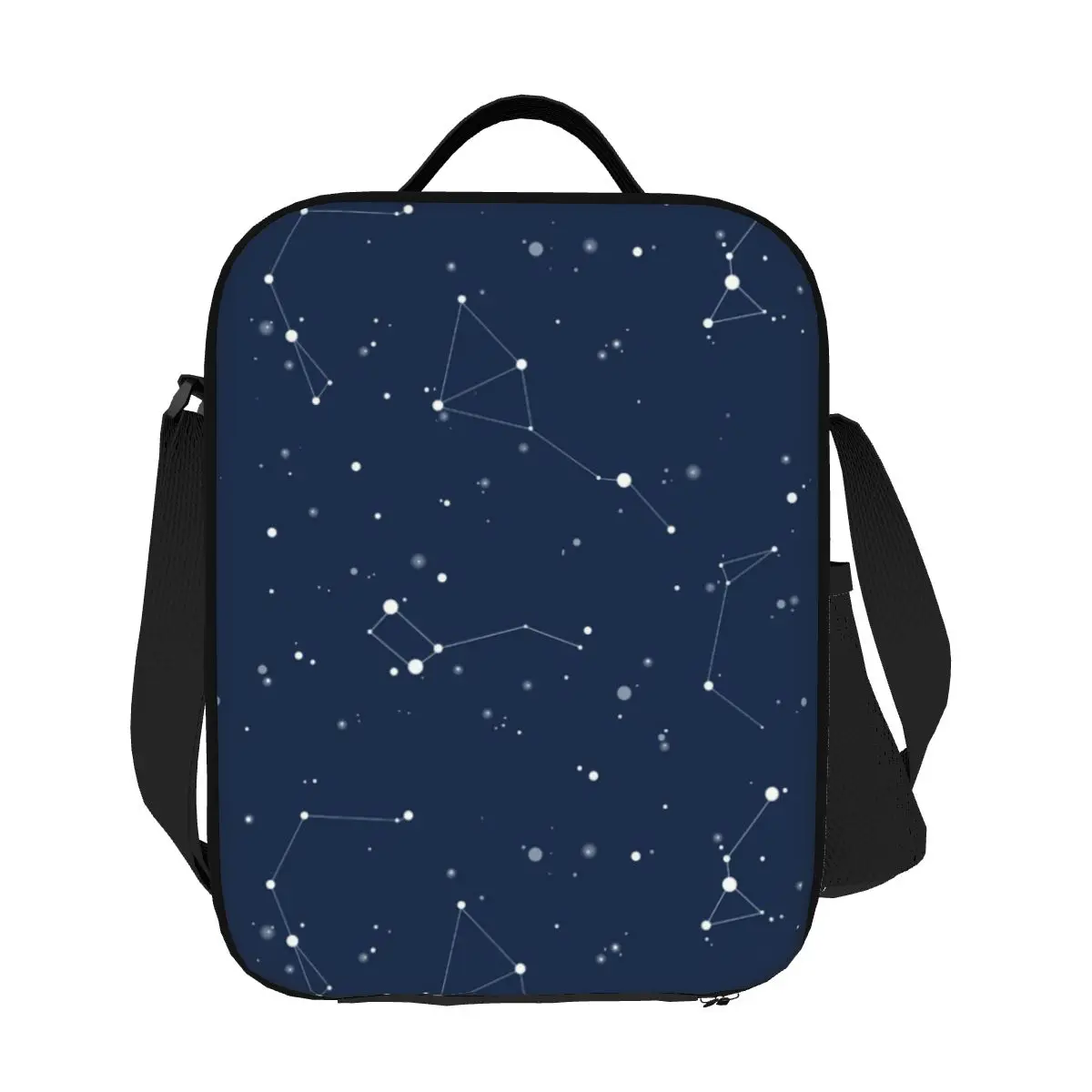 Custom Navy Night Sky Insulated Lunch Tote Bag for Women Space Galaxy Resuable Thermal Cooler Food Bento Box Work School Travel