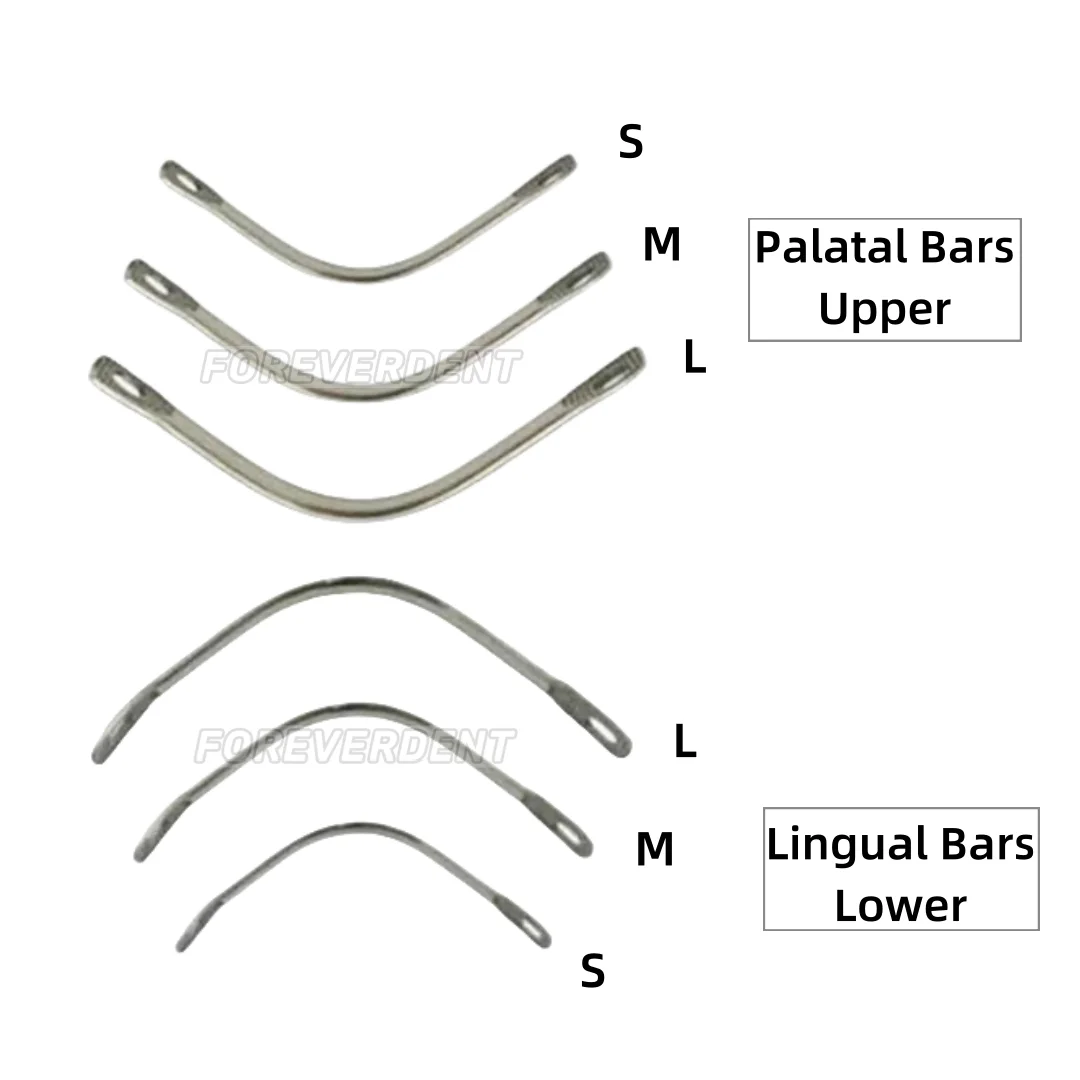 

20Pcs/Bag Dental Lingual Bar Palatal Bars Stainless Steel Upper Lower for Denture False Teeth Repair Dentist Materials