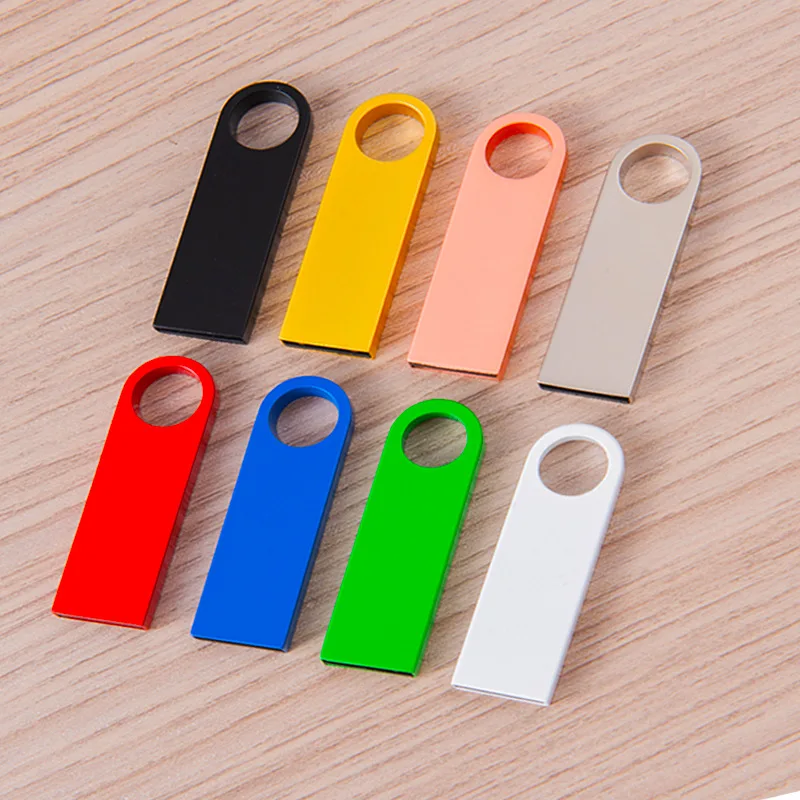 50Pcs/Lot Waterproof Color Metal USB2.0 Flash Drive 4GB 8GB 16GB 32GB 64GB 128GB Memory Stick Free Custom LOGO
