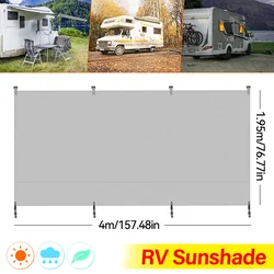 Caravan Privacy Screen Car Side Awning Rooftop Tent Sun Shelter Shade SUV Camping Canopy Outdoor Tents Accessories Kit 4x1.95M