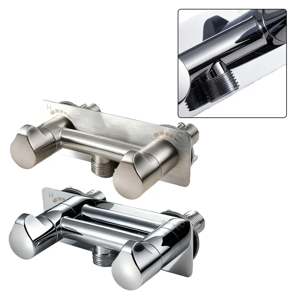 

4" RV Shower Head Valve, 0-80℃, Outdoor Shower Box Al Metal Stainless Steel Faucet Bathroom Hot Cold Mixer Water Tap Accessories