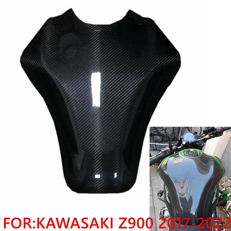 

Motorcycle Carbon Fiber Fuel Gas Tank Cover Protector For KAWASAKI Z900 2017-2018-2019-2020-2021-2022