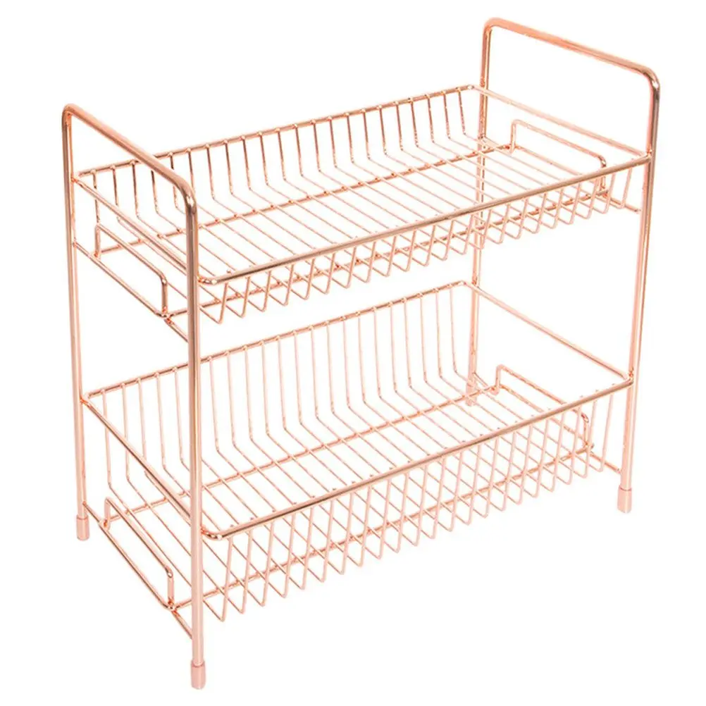 

Storage Rack Multi-layer Desktop Organizer Iron Craft Shelf Holder Strong Load-bearing Rust-resistant Cosmetics