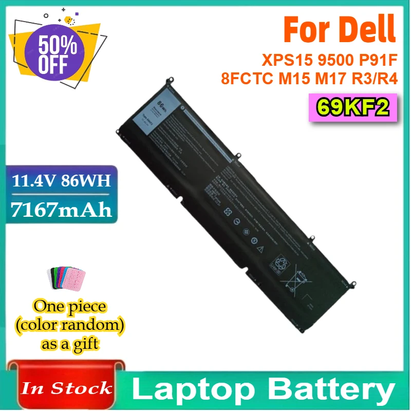 

Аккумулятор 69KF2 для DELL XPS 15 9500 9510 9520 9530 Precision 5550 5560 G15 5510 5511 5520 5515 5521 G7 15 7500 P91F P87F