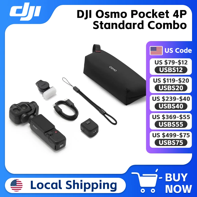 DJI Osmo Pocket 4P Standard Combo Dual Cameras Pocket Camera 4K/240fps Slow