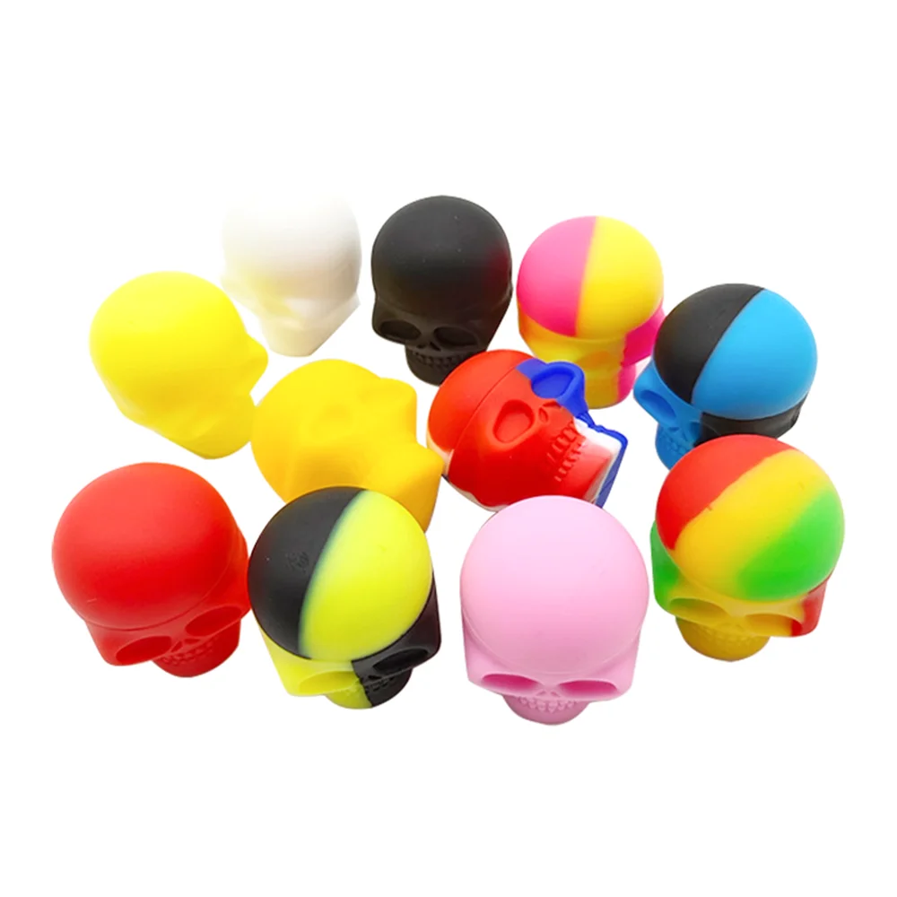 

5/10PCS Non Stick Skull Silicone Jar Storage Box Container 3ml Oil Wax Case