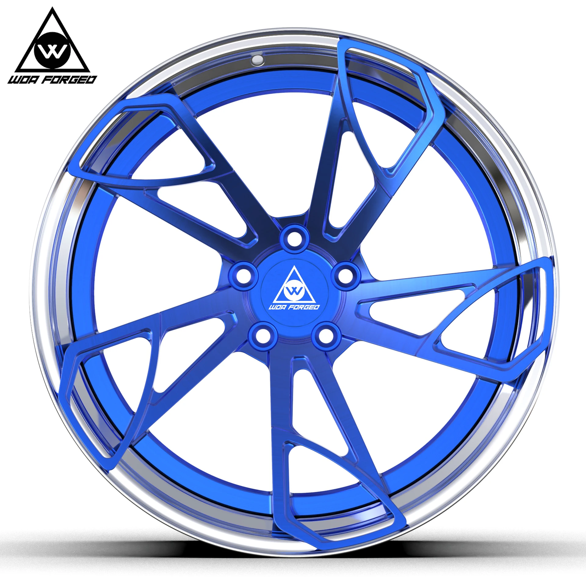 Customized 6061T6 Hot Design Aluminum Lightweight 2 Piece Wheels Forged Alloy Wheel 18 19 20 21 22 Inch Blue Disc Aluminum Rim f