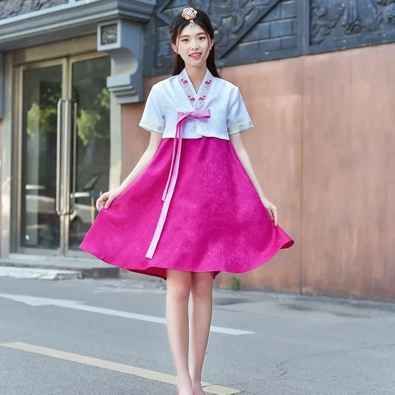 2026 2024 Women Hanbok Dress Traditional Korean Fashion Summer Retro Court Stage Performance Clothing Ancient Cos XNKXR