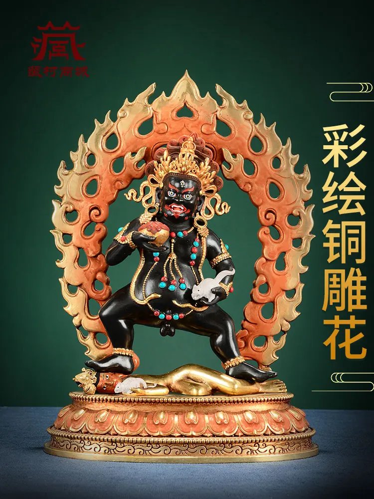 

Painted gilt "God of Wealth" indoor household bronze statue ornament