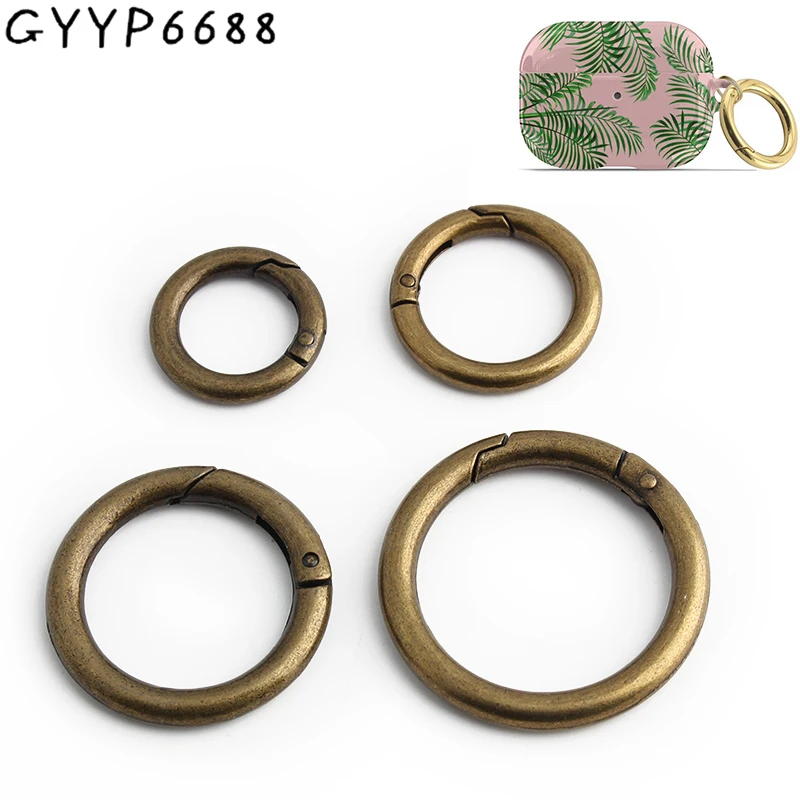 

10-50-100PCS 19MM 25MM 32MM 38MM Bronze Metal Spring O Ring For DIY Jewelry Bags Openable Keychain Dog Chain Buckles Accessories