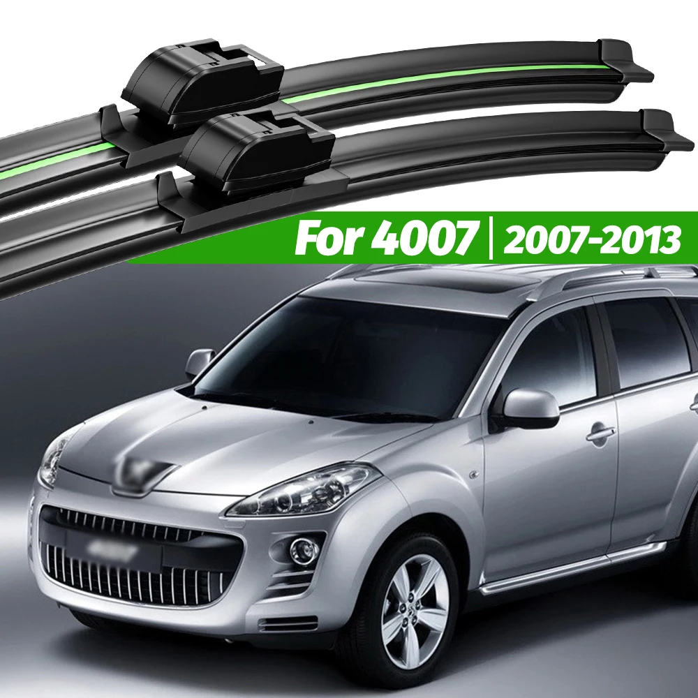 

For Peugeot 4007 2007-2013 2pcs Front Windshield Wiper Blades 2008 2009 2010 2011 2012 Windscreen Window Accessories