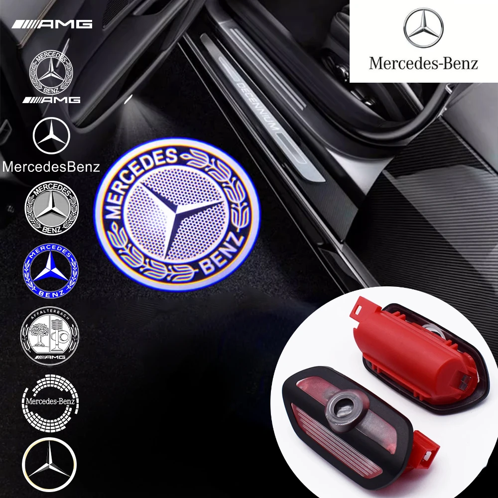 

2X Car logo Laser Projector Light Auto Emblem Door Courtesy Welcome Lamp Shadow Luces For Mercedes AMG S SL Class W222 2014-2020