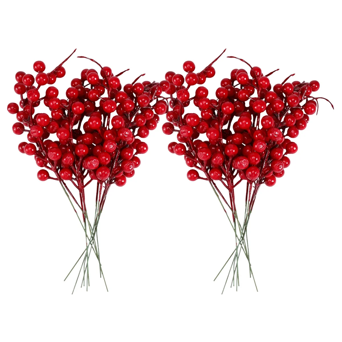 20PCS Artificial Red Berries Fake Flowers Fruits Berry Stems Crafts Floral Bouquet for Wedding Christmas Tree