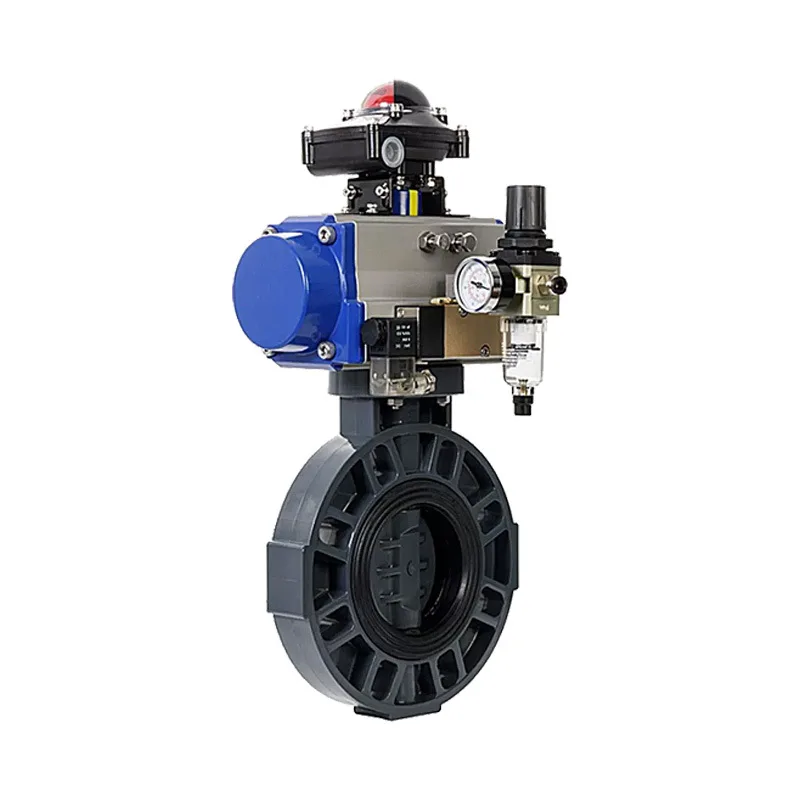 

Pneumatic Butterfly Valve 304 Stainless Steel Wafer PVC Flange Switch Quick Cut-off Regulating Valve Dn80100