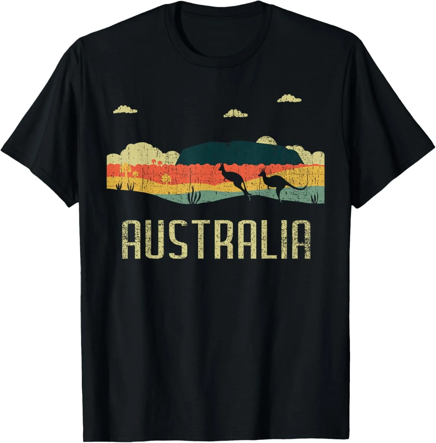 Australia Kangaroo and Koala Draw Heartbeat Illustration T-Shirt Custom Printed Graphic T Shirts  Funny Shirt Streetwear Camisas view 6