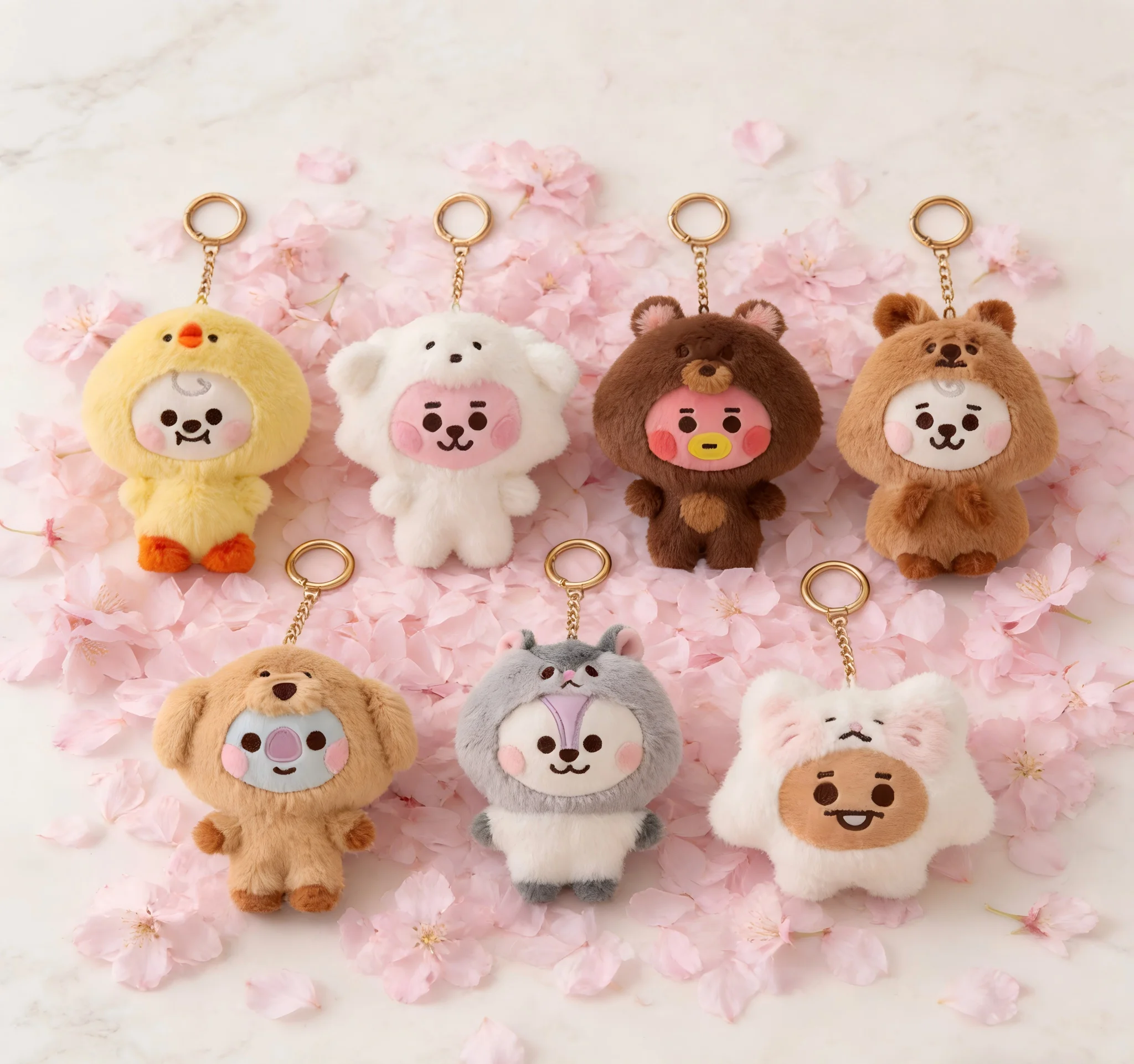 Llavero de peluche BT21 Anime Kawaii BABY Serie Zoo, lindo muñeco de dibujos animados, colgante para mochila escolar, decoración, regalo de cumpleaños, Line Friends