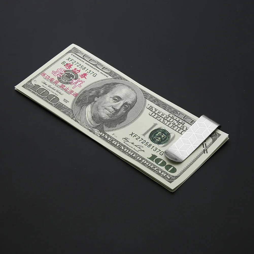 ที่หนีบเงินสแตนเลส ลายตกแต่ง ที่ใส่บัตรเครดิต กระเป๋าใส่เงินบางเฉียบ สำหรับใส่เงินสด สมุดบัญชี คล้องคอ