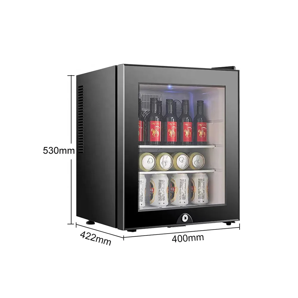 Großhandel Tragbarer 30L 40L Glasfront-Kühlschrank Kleiner Mini-Kühlschrank für Hotelzimmer