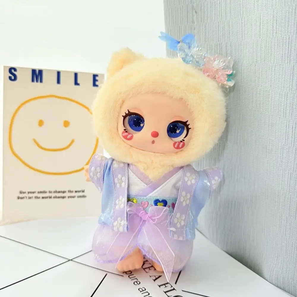 Conjunto de tela para muñeca de gato de la suerte de Liila de estilo chino, horquilla de cristal de repuesto, colección de ropa para muñeca Liila bonita