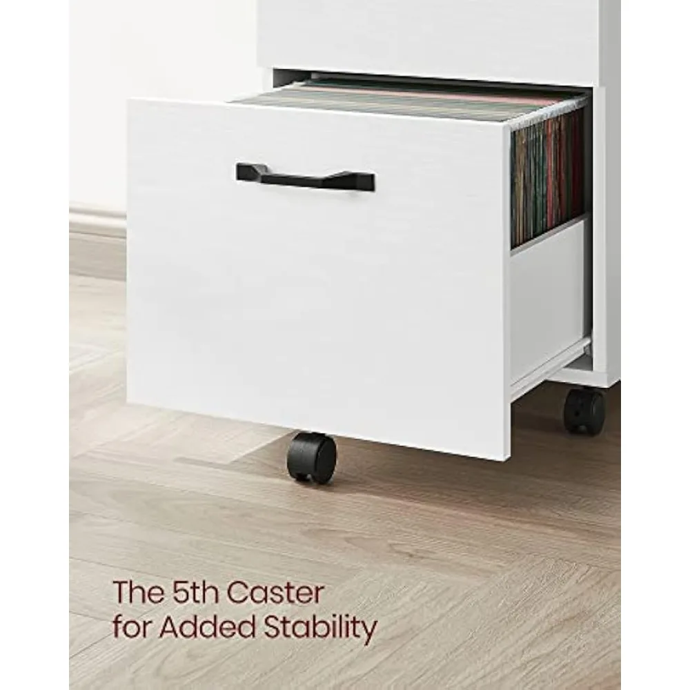 VASAGLE 2-Drawer File Cabinet, Filing Cabinet for Home Office, Small Rolling File Cabinet, Printer Stand,  A4, Letter-Size Files