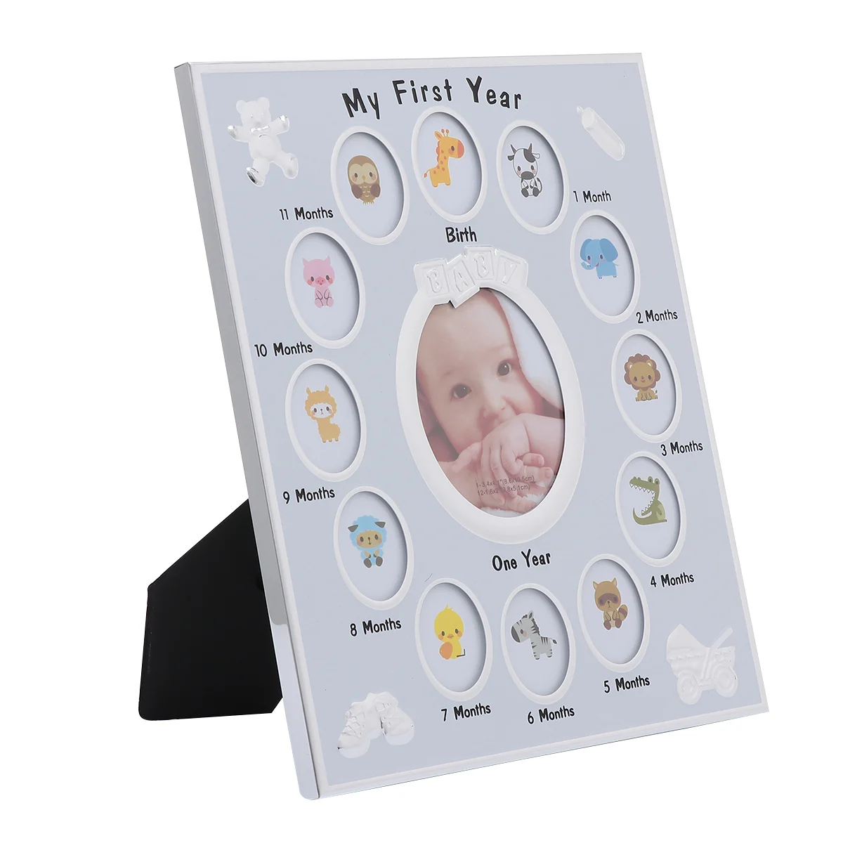 Newborn Photo Frame My First Year Baby Picture Frame Growth Record Infant Birthday Display Rack 12 Months Photo Frame