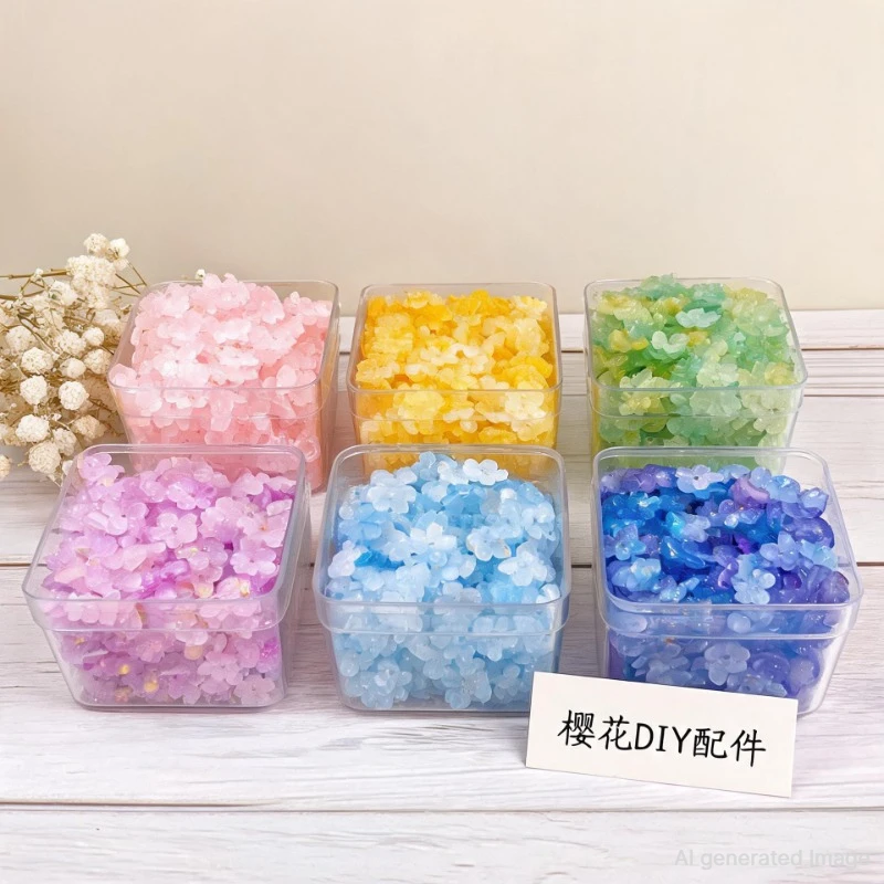 100 Stück/Set 10mm Bunte Blumen-Acryl-Abstandsperlen für Schmuckherstellung DIY Armband Halskette Zubehör 2028 Perlen für Bastelarbeiten